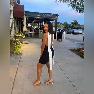 Zara Black and White mini Dress